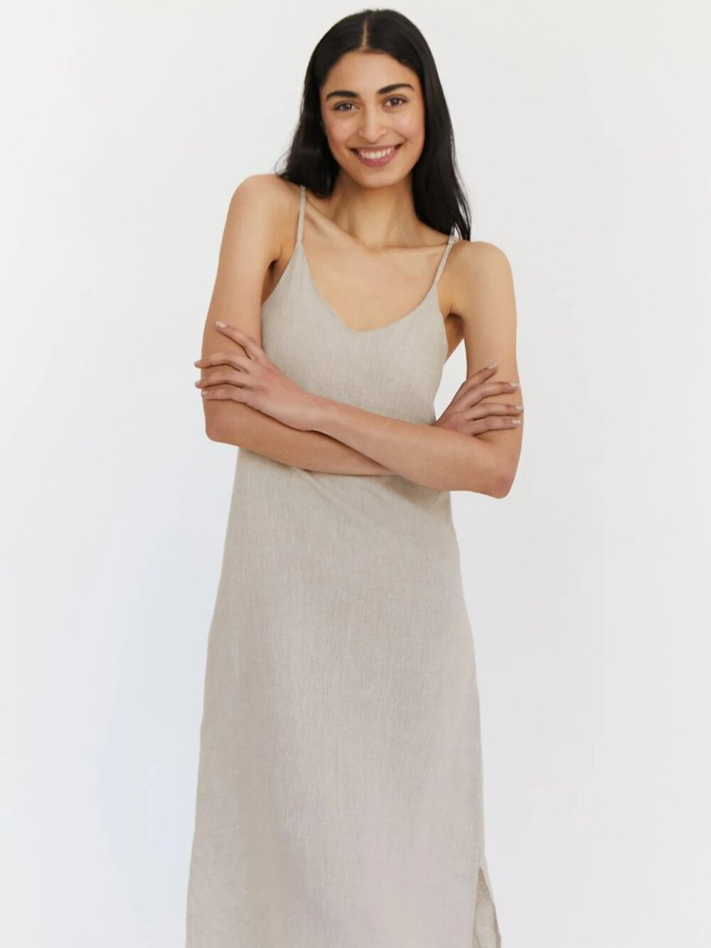 Grade & Gather Natural Long Linen Dress